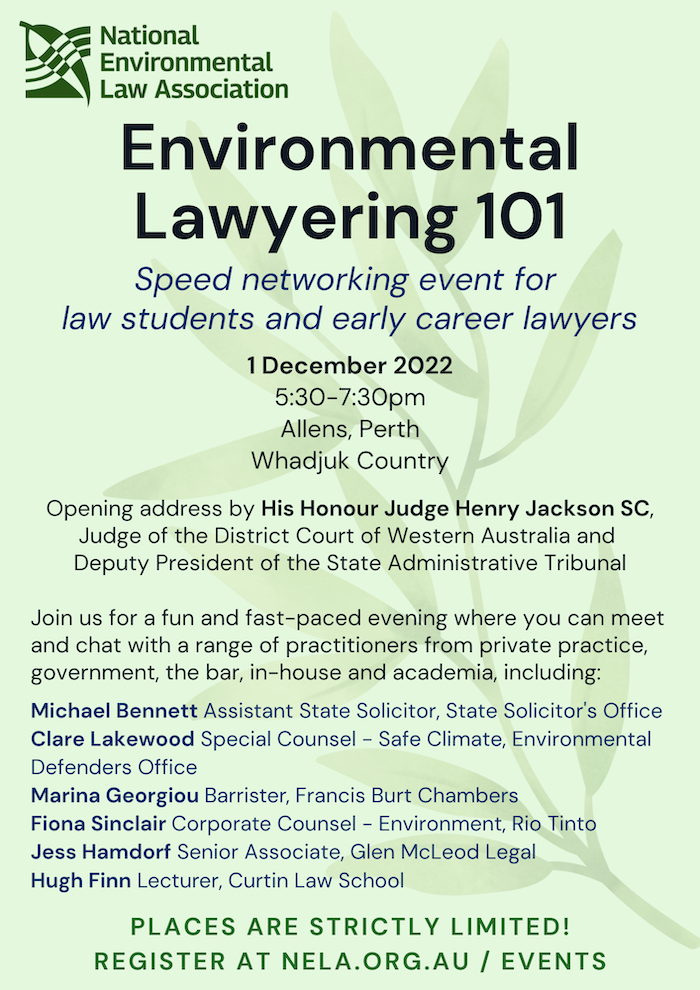 Flyer for Environmental Lawyering 101